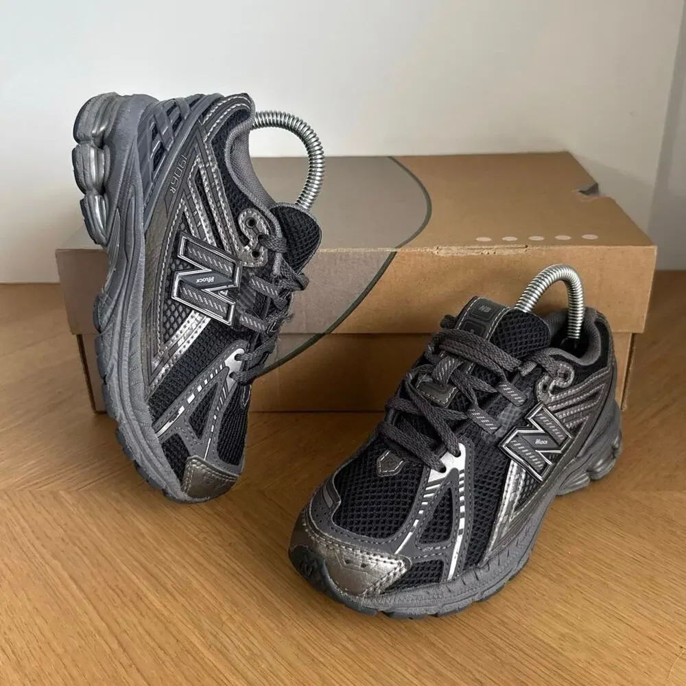 New Balance 1906 R Grey/Black Kids Sneakers- SZ 12 C